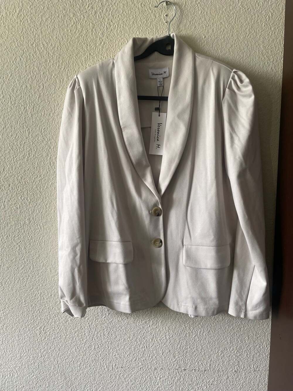 Veronica M Beige Blazer Jacket Size L